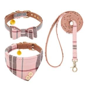 Bow Tie Dog Collar and Leash Set